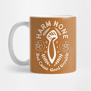 Harm None Protest - White Ink Mug